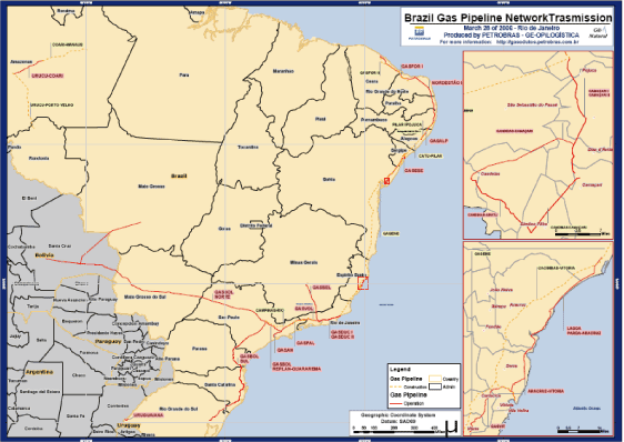 (NATURAL GAS PIPELINES MAP)