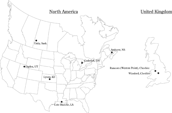 (MAP OF NORTH AMERICA AND UNITED KINGDOM)
