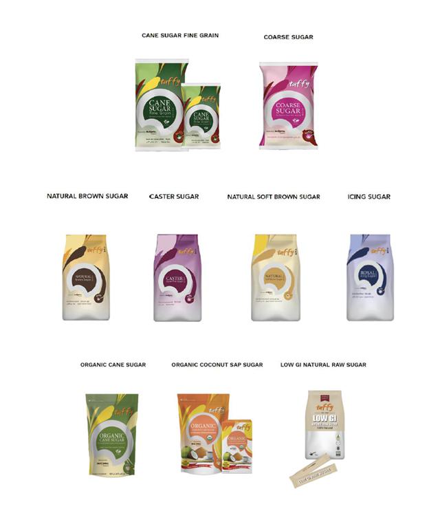 A group of packages of sugar
Description automatically generated