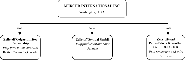 (MERCER INTERNATIONAL ORGANIZATIONAL CHART)