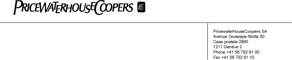 (PRICEWATERHOUSECOOPERS LOGO)
