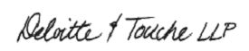 (DELOITTE AND TOUCHE LLP SIGNATURE)