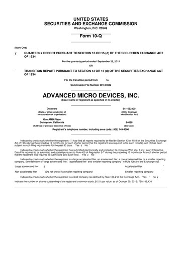 Miniature AMD 10-Q Rapport trimestriel 2015 