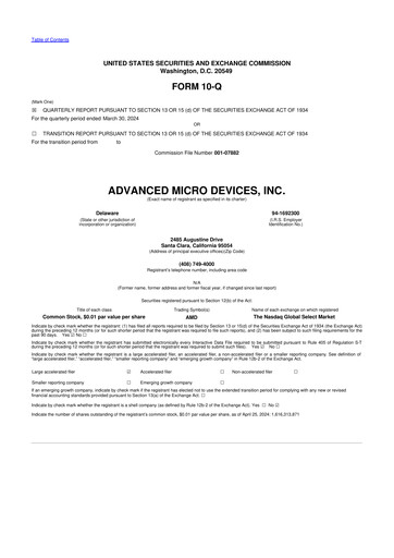 Miniature AMD 10-Q Rapport trimestriel 2024 