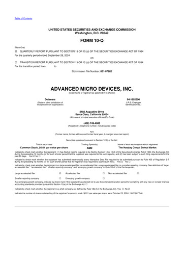 Miniature AMD 10-Q Rapport trimestriel 2024 