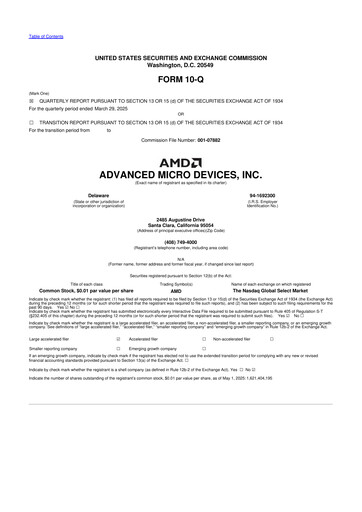 Miniature AMD 10-Q Rapport trimestriel 2025 