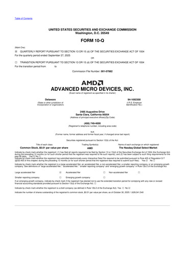 Miniature AMD 10-Q Rapport trimestriel 2025 