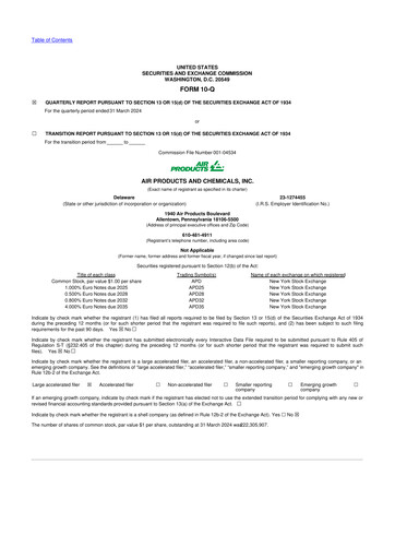 Thumbnail Air Products and Chemicals 10-Q Quarterly Report FY2024 