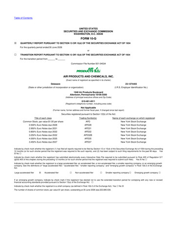 Thumbnail Air Products and Chemicals 10-Q Quarterly Report FY2026 