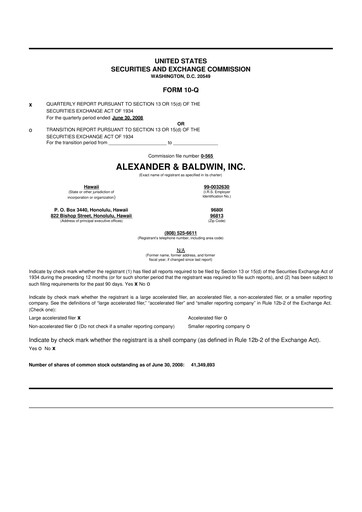 Thumbnail Matson 10-Q Quarterly Report FY 