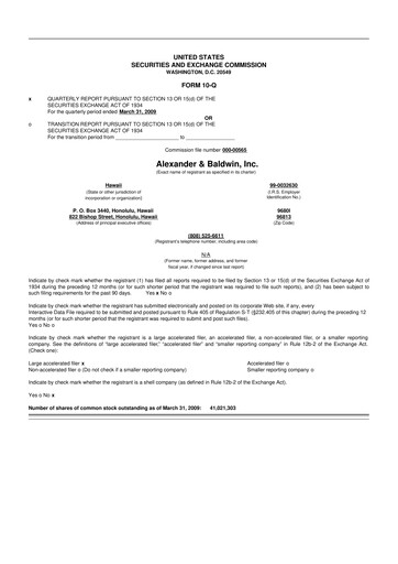 Thumbnail Matson 10-Q Quarterly Report FY 