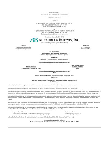 Thumbnail Matson 10-K Annual Report 2010