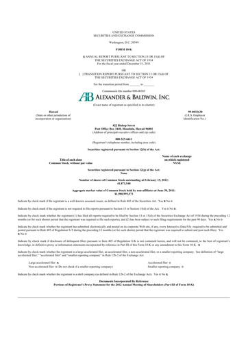 Thumbnail Matson 10-K Annual Report 2011