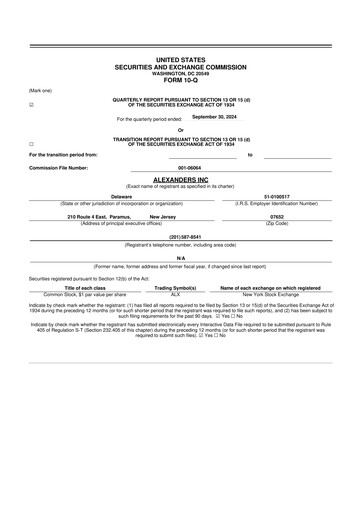 Miniature Alexander's, Inc. 10-Q Rapport trimestriel 2024 