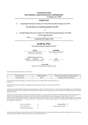 Thumbnail Alico
 10-K Annual Report 2019