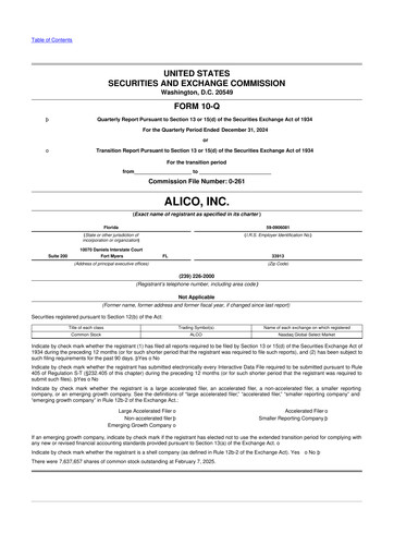 Thumbnail Alico
 10-Q Quarterly Report FY2025 