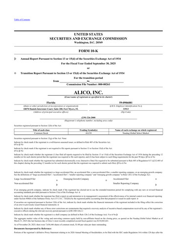 Thumbnail Alico
 10-K Annual Report 2025