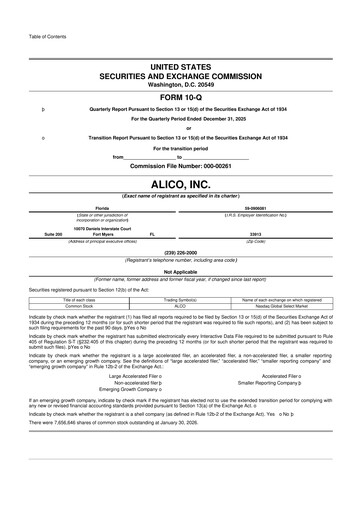 Thumbnail Alico
 10-Q Quarterly Report FY2025 