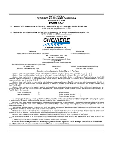 Thumbnail Cheniere Energy
 10-K Annual Report 2025