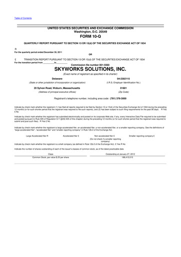 Vorschaubild Skyworks Solutions
 10-Q Quartalsbericht 2012 