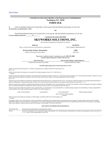 Thumbnail Skyworks Solutions
 10-K Annual Report 2014