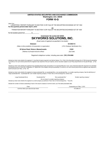 Vorschaubild Skyworks Solutions
 10-Q Quartalsbericht 2015 