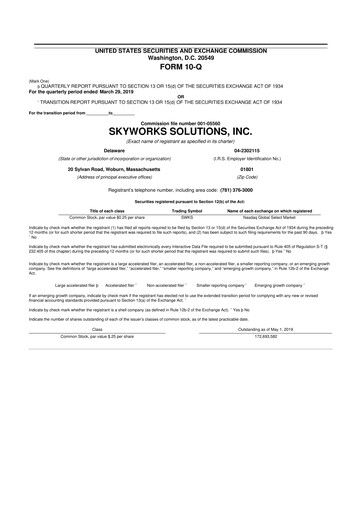 Vorschaubild Skyworks Solutions
 10-Q Quartalsbericht 2019 