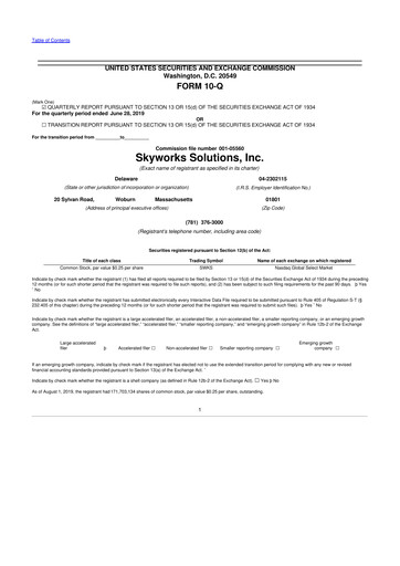 Vorschaubild Skyworks Solutions
 10-Q Quartalsbericht 2019 