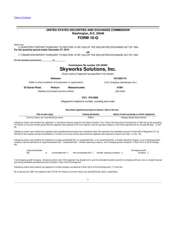 Vorschaubild Skyworks Solutions
 10-Q Quartalsbericht 2020 