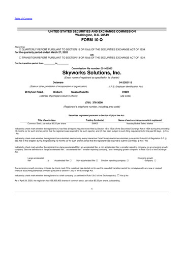 Vorschaubild Skyworks Solutions
 10-Q Quartalsbericht 2020 