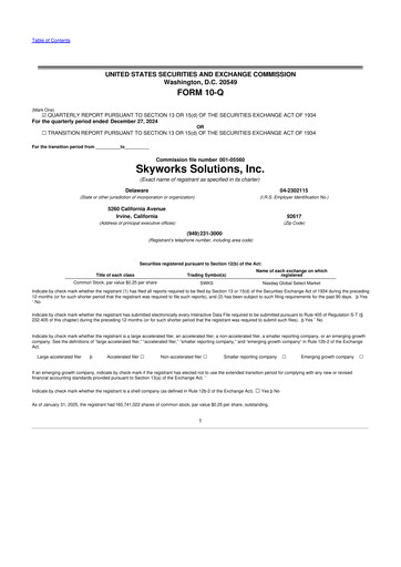 Vorschaubild Skyworks Solutions
 10-Q Quartalsbericht  