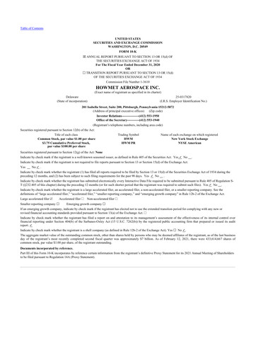 Thumbnail Howmet Aerospace
 10-K Annual Report 2020