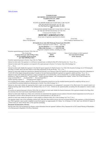 Thumbnail Howmet Aerospace
 10-K Annual Report 2024