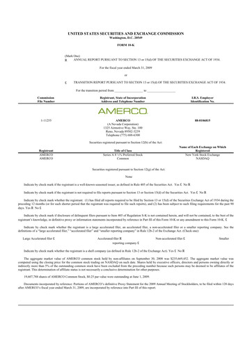 Miniature U-Haul 10-K Rapport annuel 