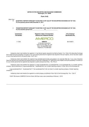 Thumbnail U-Haul 10-Q Quarterly Report FY2012 