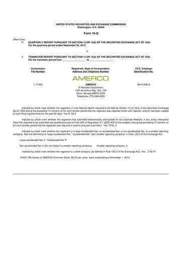 Thumbnail U-Haul 10-Q Quarterly Report FY2013 