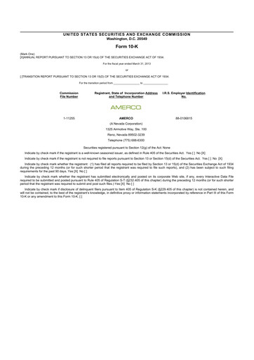 Miniature U-Haul 10-K Rapport annuel 