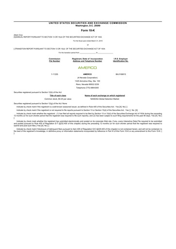 Miniature U-Haul 10-K Rapport annuel 2015