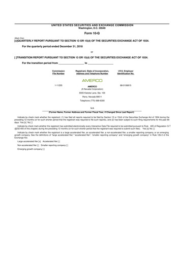 Thumbnail U-Haul 10-Q Quarterly Report FY2019 