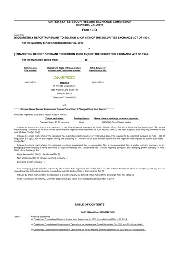 Thumbnail U-Haul 10-Q Quarterly Report FY2020 