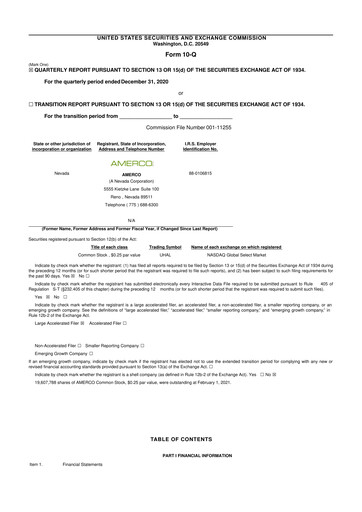 Thumbnail U-Haul 10-Q Quarterly Report FY2021 