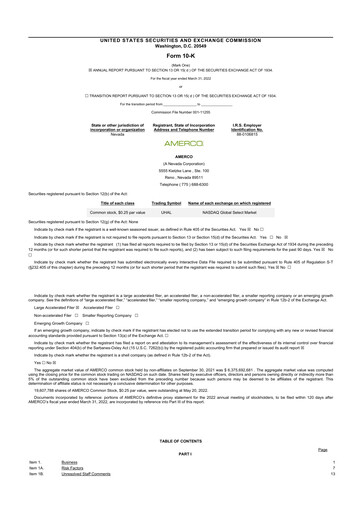 Miniature U-Haul 10-K Rapport annuel 2022