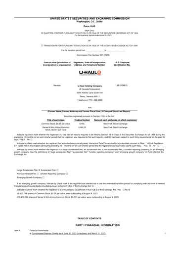 Thumbnail U-Haul 10-Q Quarterly Report FY2024 
