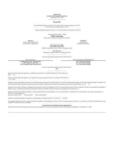 Thumbnail American Airlines 10-K Annual Report 