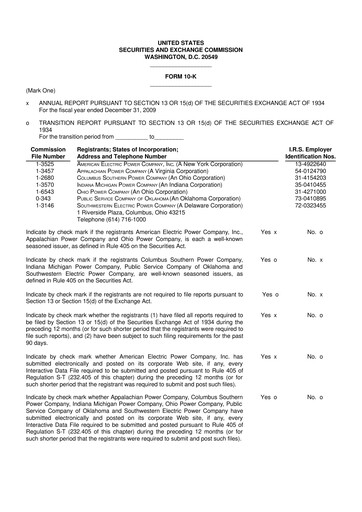 Thumbnail American Electric Power 10-K Annual Report 