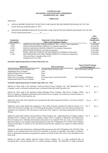 Thumbnail American Electric Power 10-K Annual Report 2011