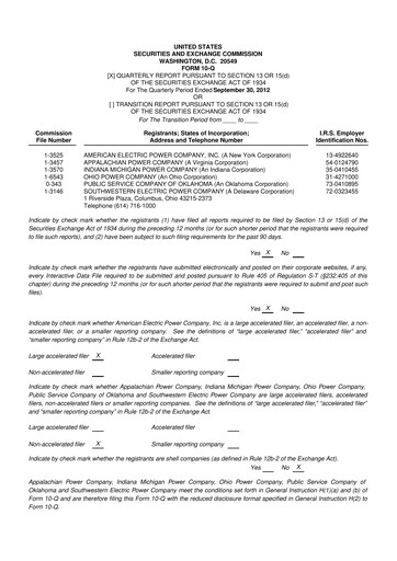 Thumbnail American Electric Power 10-Q Quarterly Report FY2012 
