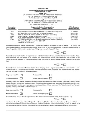 Thumbnail American Electric Power 10-Q Quarterly Report FY2014 