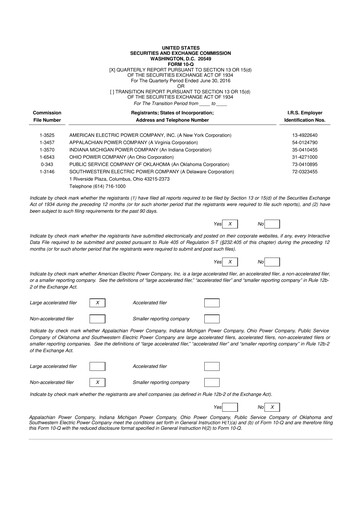 Thumbnail American Electric Power 10-Q Quarterly Report FY2016 