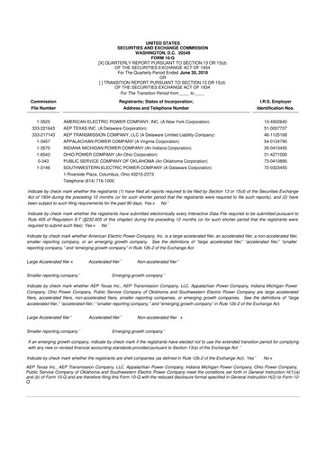 Thumbnail American Electric Power 10-Q Quarterly Report FY2018 